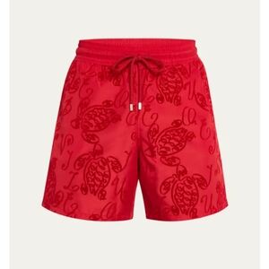 Vilebrequin Moulin Rouge Swim Trunks Men's Size Medium Velvet Ribbons‎ Turtles